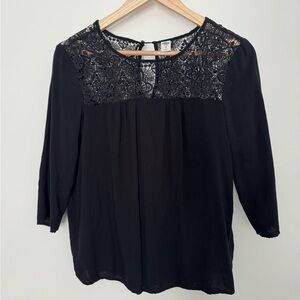 Old Navy Black Lace Detail Blouse